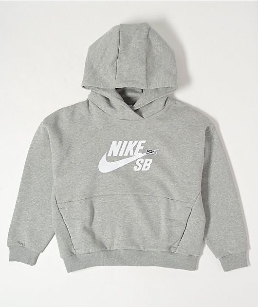 NIKE SB エニグマ（S）フード付きウェア ライトグレー Nike SB Kids Icon Heather Grey Hoodie | Zumiez