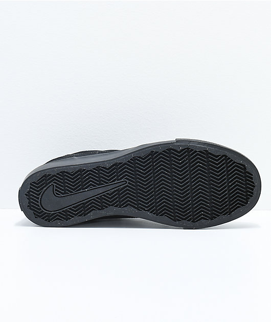 nike sb portmore ii all black canvas skate shoes
