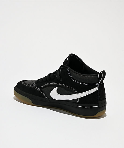 Nike SB Leo React Black & White Skate Shoes | Zumiez