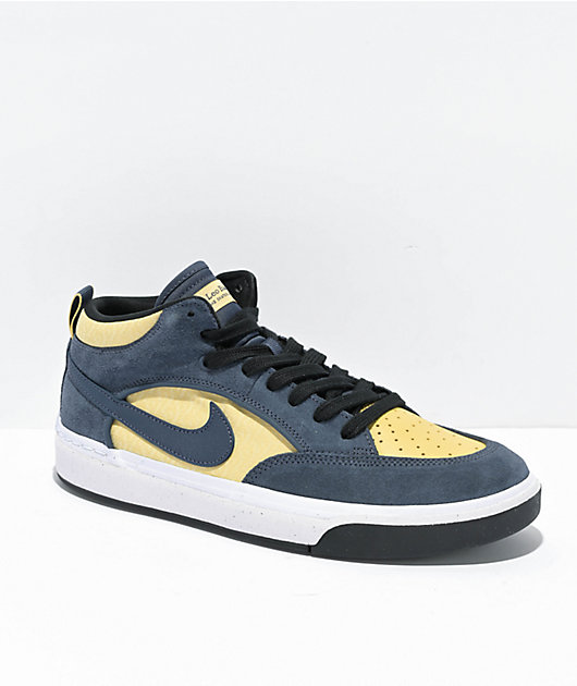 Nike SB Leo React Blue & Gold Skate Shoes | Zumiez