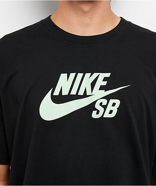 Nike SB Logo Black & Pistachio T-Shirt | Zumiez