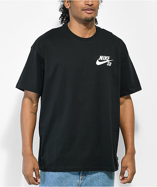 Nike SB Logo Black White T Shirt Zumiez