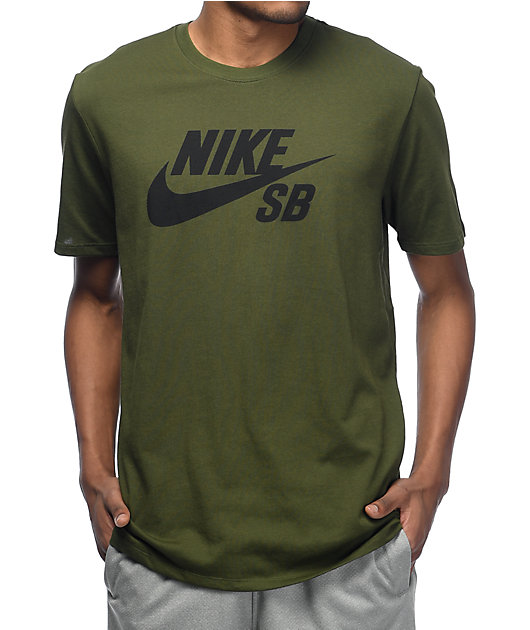 Nike SB Logo Green T-Shirt | Zumiez