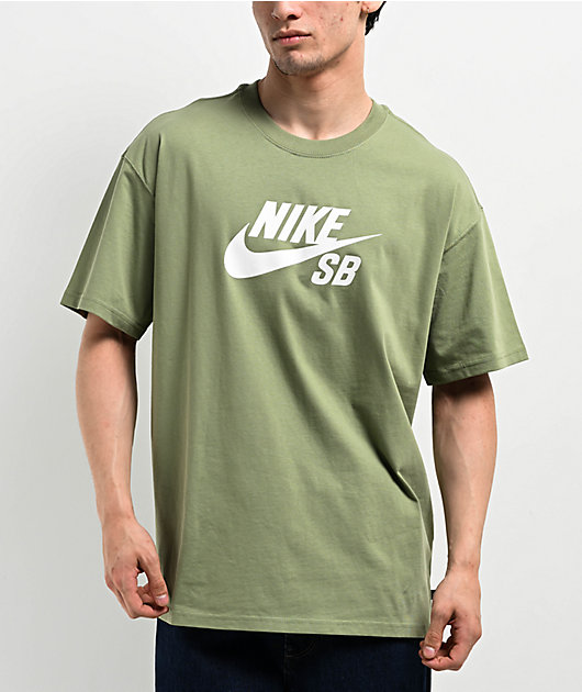 Grey and green nike shirt best sale