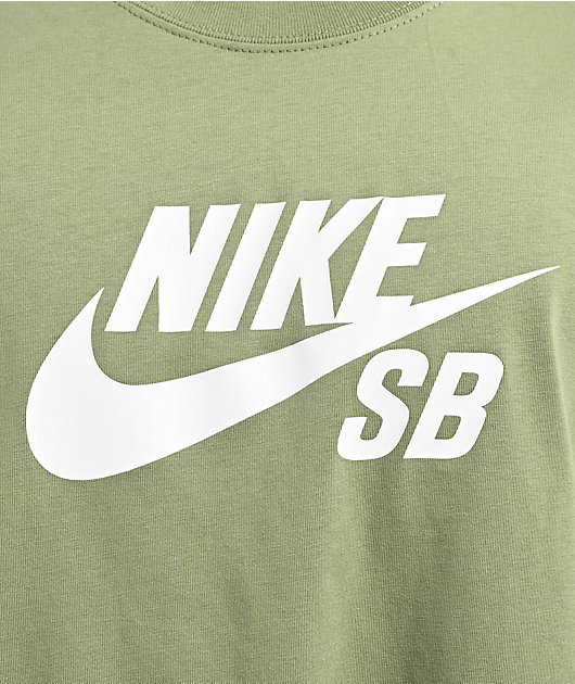 Nike SB Logo HBR Oil Green T-Shirt | Zumiez