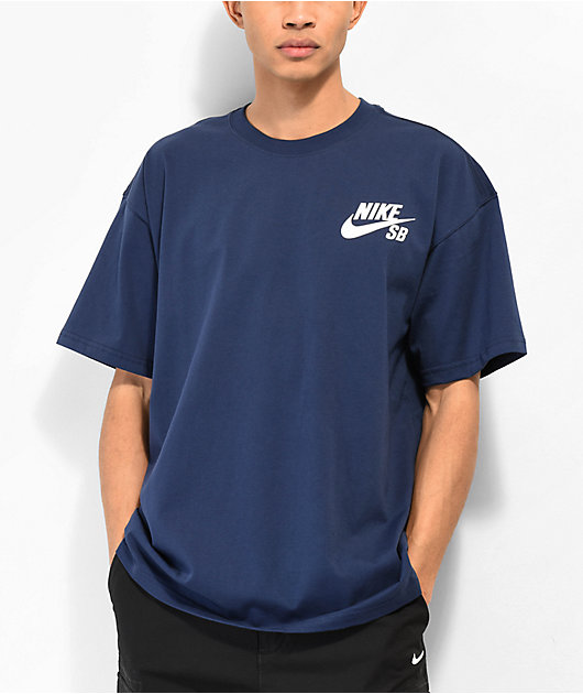 Nike SB Logo Midnight Navy T Shirt Zumiez