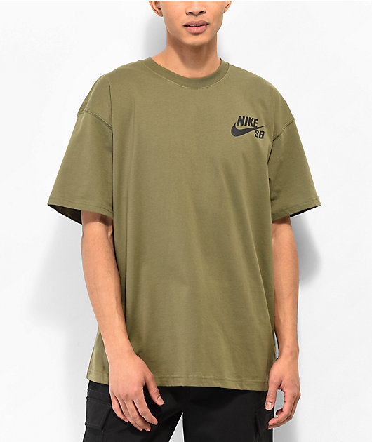 Nike SB Logo Olive Green T Shirt Zumiez