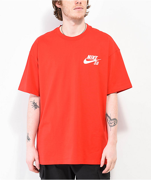 Red nike sb shirt on sale