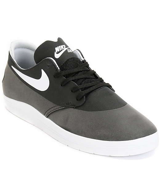 Nike SB Lunar Oneshot Black \u0026 White Skate Shoes | Zumiez