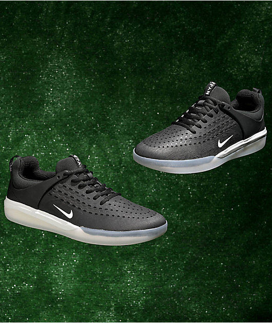 Nike SB Nyjah 3 Black u0026 White Skate Shoes | Zumiez