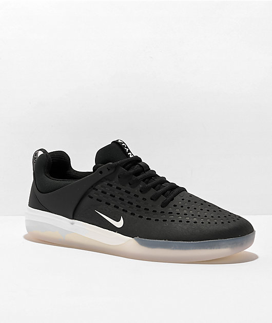 Sb nyjah free black  2025 and amp white skate shoes