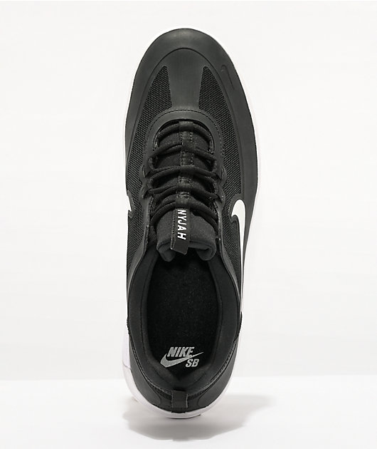 Nike SB Nyjah Free 2 Black u0026 White Skate Shoes | Zumiez