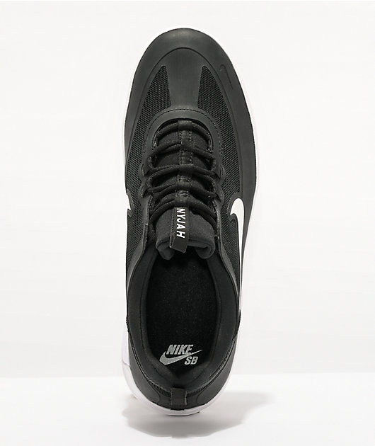 Nike SB Nyjah Free 2 Black White Skate Shoes