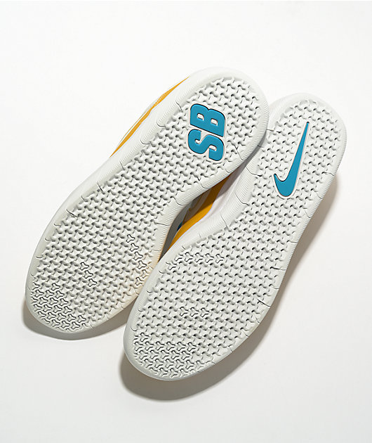 Nike SB Nyjah Free 2 Dark Sulfur & White Skate Shoes