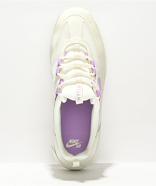 Nike SB Nyjah Free 2 Summit White u0026 Lilac Skate Shoes | Zumiez