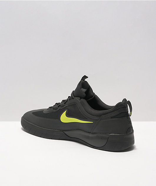 Nike SB Nyjah Free 2.0 Black & Cyber Green Skate Shoes