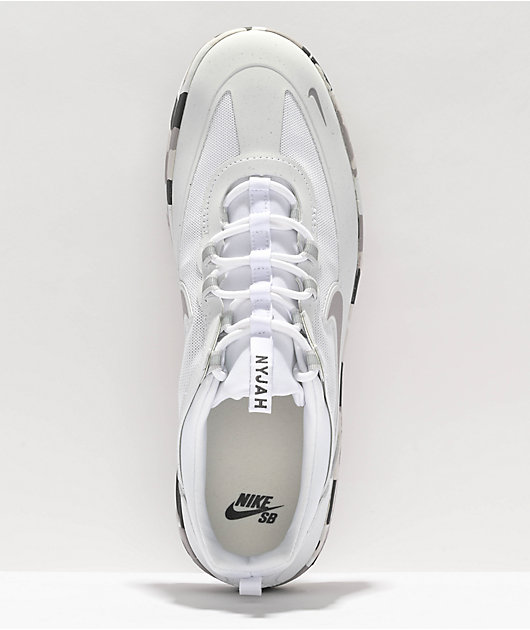 Nike SB Nyjah Free 2.0 White & Atmospheric Grey Skate Shoes