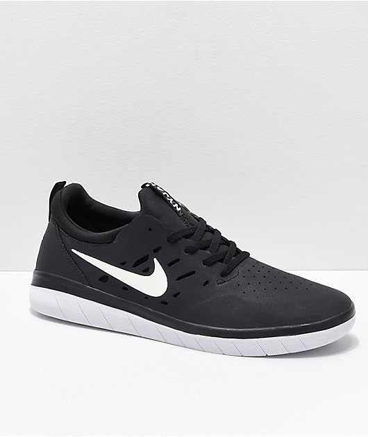 chaussure nike sb nyjah free Nike SB Nyjah Free Black & White Skate Shoes
