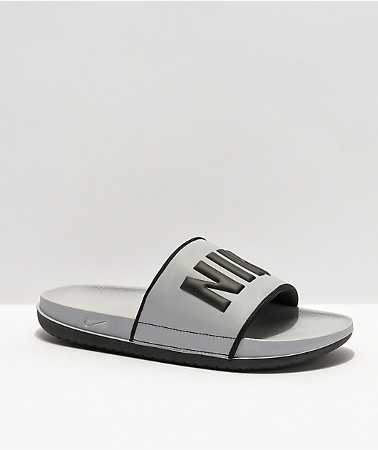 Nike SB Offcourt Grey & Black Slide Sandals | Zumiez