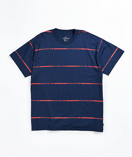 navy blue and red nike shirt