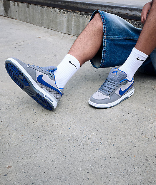Nike SB P-Rod 1 Zoom Air Low Flint Grey & Royal Blue Skate Shoes