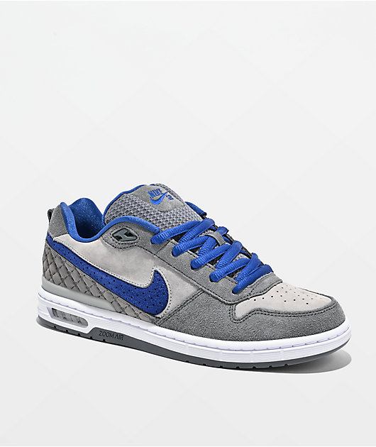 Nike SB P-Rod 1 Zoom Air Low Flint Grey & Royal Blue Skate Shoes