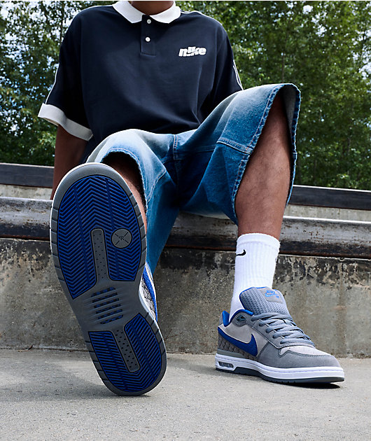 Nike SB P-Rod 1 Zoom Air Low Flint Grey & Royal Blue Skate Shoes