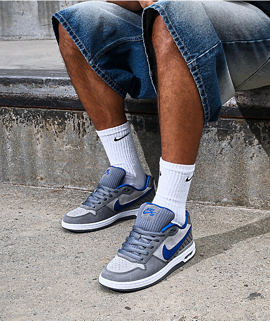 Nike SB P-Rod 1 Zoom Air Low Flint Grey & Royal Blue Skate Shoes