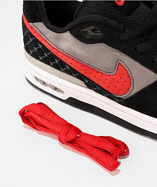 Nike SB P-Rod 1 Zoom Air Low Grey, Black & Red Skate Shoes