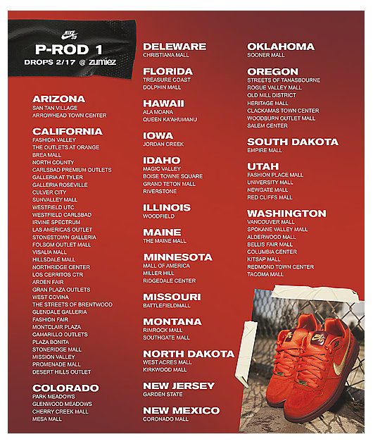 Nike SB P-Rod 1 Zoom Air Low Habanero Red & Club Gold Skate Shoes