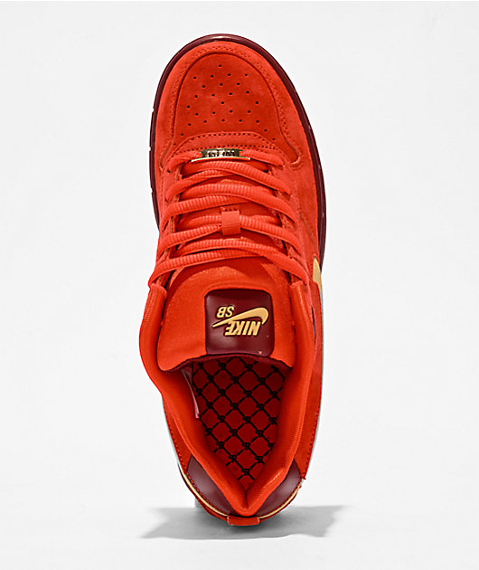 Nike SB P-Rod 1 Zoom Air Low Habanero Red & Club Gold Skate Shoes