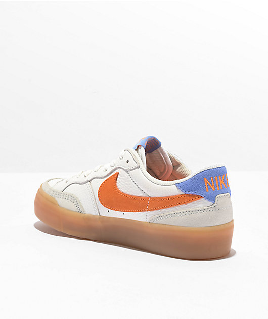 Nike SB Pogo Plus White, Orange & Blue Skate Shoes | Zumiez