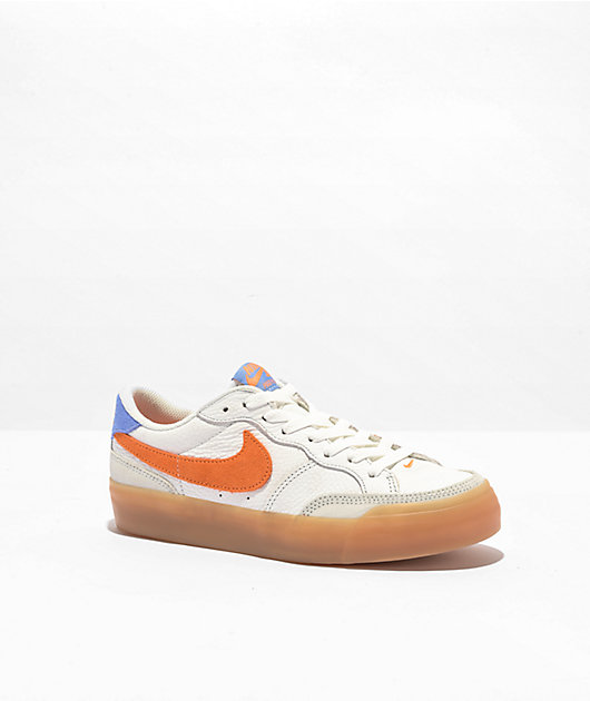 Nike SB Pogo Plus White Orange Blue Skate Shoes Zumiez