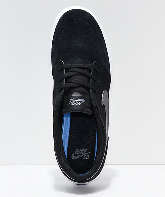 Druif badge antwoord Nike SB Portmore II Black, Dark Grey & White Skate Shoes