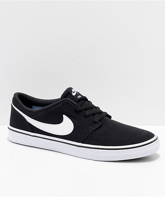 Nike SB Portmore II Black & White Canvas Skate Shoes Nike SB Portmore II Black & White Canvas Skate Shoes