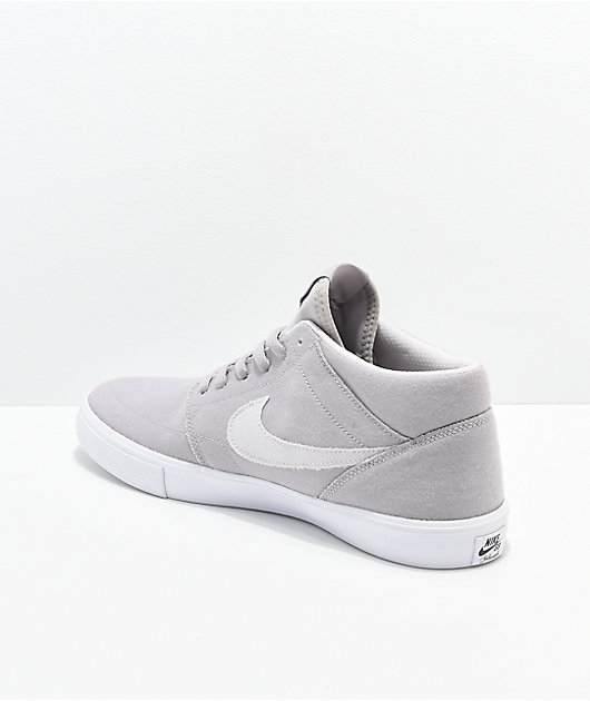 video Slink Vaak gesproken Nike SB Portmore II Mid Atmosphere Grey & White Skate Shoes