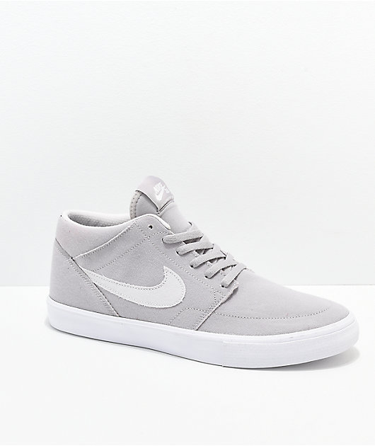 Nike SB Portmore II Mid Atmosphere Grey & White Skate Shoes عروض اليوم الوطني مكيفات