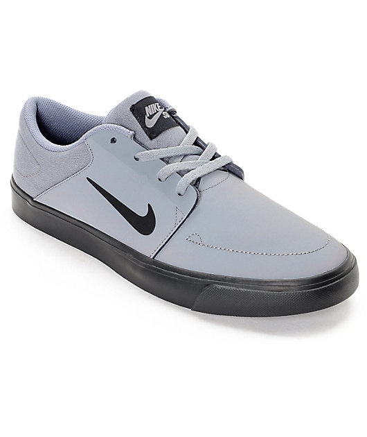 Nike SB Portmore Nubuck zapatos de skate en gris y negro | Zumiez