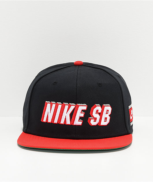 SB Pro Cap Red & Black Snapback Hat