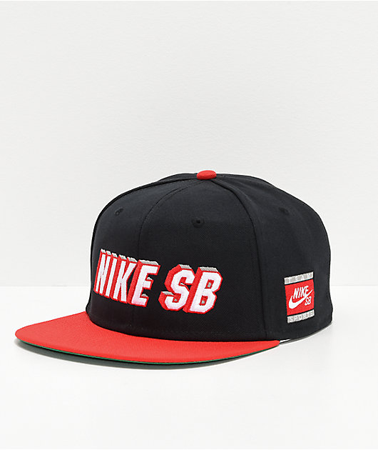 SB Pro Cap Red & Black Snapback Hat