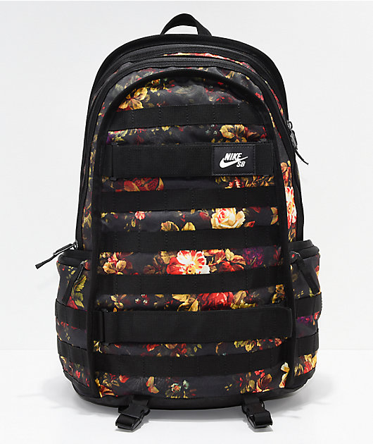 nike sb rpm floral & black backpack