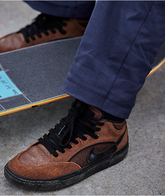 Nike SB React Leo Cacao Wow & Black Skate Shoes