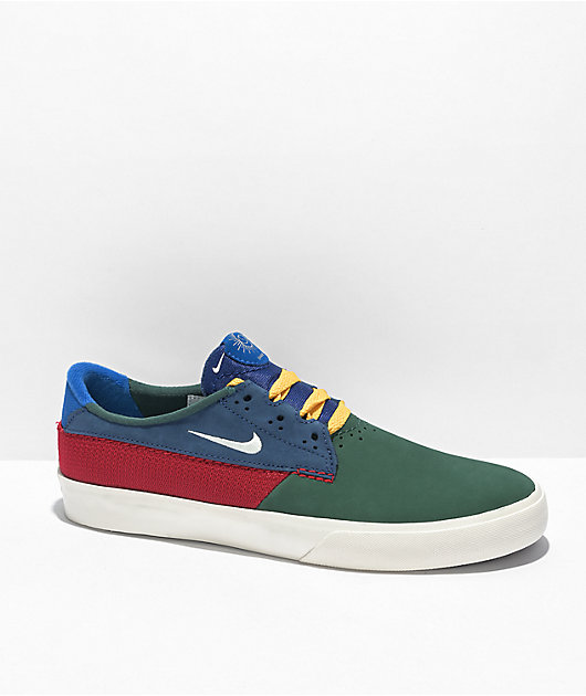 nike red green yellow shoes