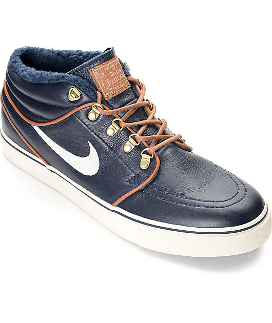 Nike SB Stefan Janoski Mid Premium zapatos de skate en azul oscuro | Zumiez