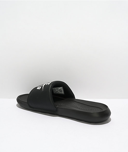 Nike SB Victori One Black White Slide Sandals Zumiez