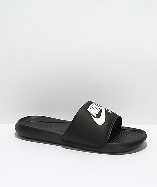 Nike sandals black store and white