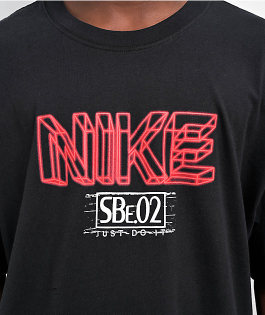 Nike t shirt black best sale and red