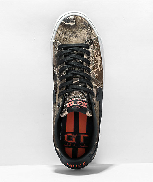 Nike SB Zoom Blazer Low GT Pro Camo Olive & Black Skate Shoes