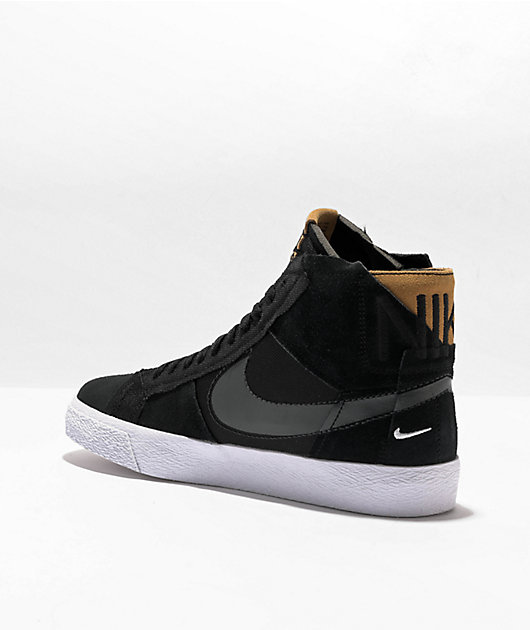 Nike SB Zoom Blazer Mid Premium Black & White Skate Shoes | Zumiez