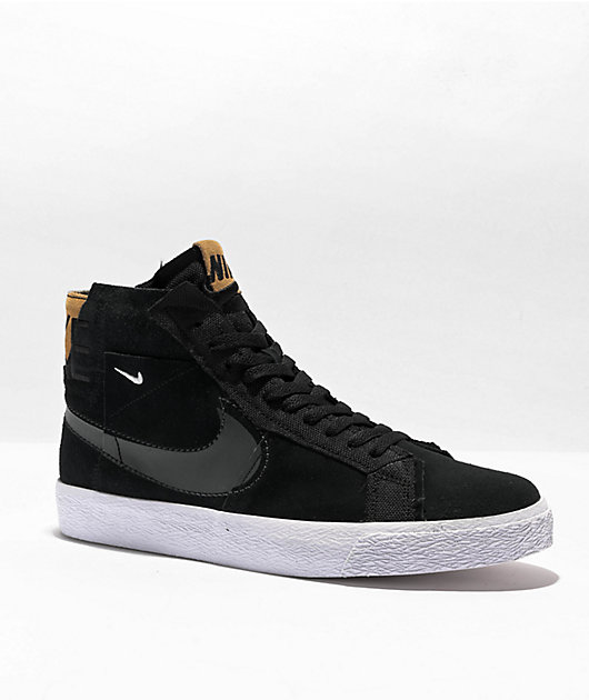 Nike SB Zoom Blazer Mid Premium Black & White Skate Shoes | Zumiez